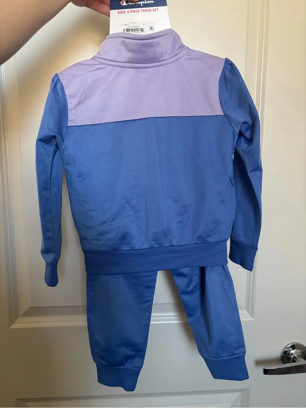 Champion Girls' Colorblock Track Set in Lavender, Light Blue, White